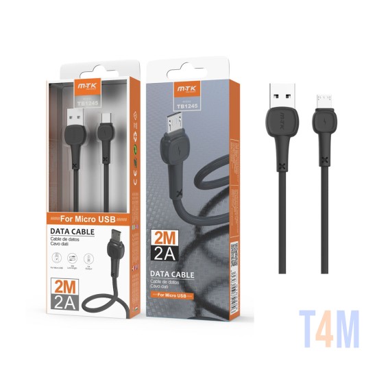 CABLE DE DATOS MTK TB1245 NE PARA MICROUSB 2,4A 2M PRETO